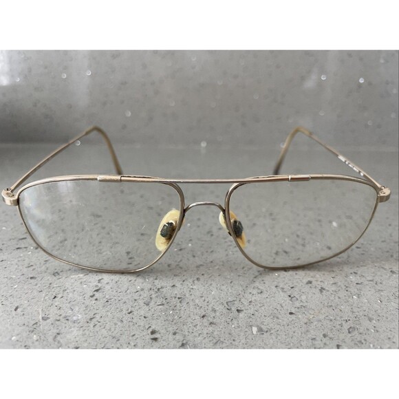 Marchon Autoflex w Flexon Eyeglasses Frames ONLY 40 Gold Full Rim 58-15-150 - Picture 1 of 16
